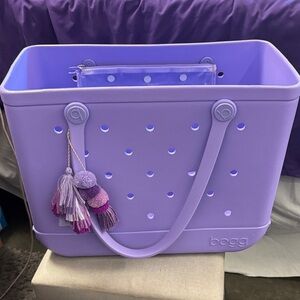 BOGG BAG Jumbo Lavender Purple Tote with Tassel Charm